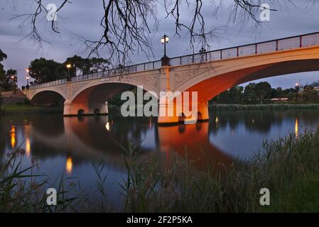 Il ponte Morell sul fiume Yarra, Melbourne, Victoria Foto Stock