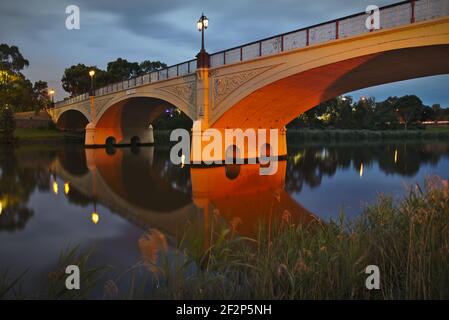 Il ponte Morell sul fiume Yarra, Melbourne, Victoria Foto Stock