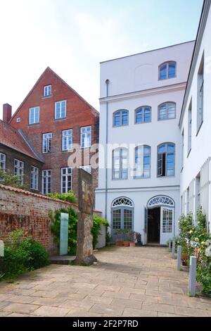 Willy-Brandt-Haus, museo, Koenigstrasse, Lubecca, Schleswig-Holstein, Germania, Europa Foto Stock