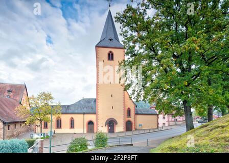 San Martinskirche, città vecchia, Bad Orb, Main-Kinzig-Kreis, Hessen, Germania, Europa Foto Stock