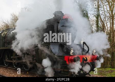 Inghilterra, Sussex est, la ferrovia Bluebell, treno a vapore speciale Santa Foto Stock