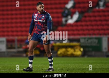 Charles Piutau di Bristol Bears durante la partita a Bristol, Regno Unito, il 12/03/2021. (Foto di Mike Jones/News Images/Sipa USA) Foto Stock