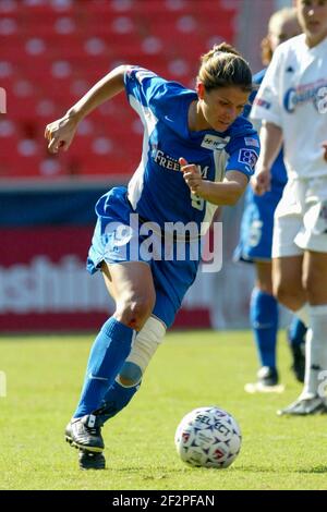 Mia Hamm in azione per la libertà di Washington del WUSA Foto Stock