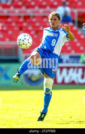 Mia Hamm in azione per la libertà di Washington del WUSA Foto Stock