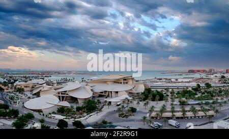 Museo Nazionale del Qatar Vista aerea Foto Stock