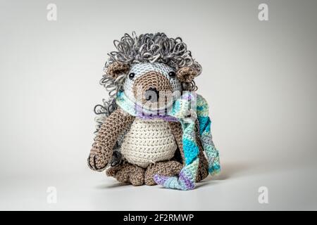 Amigurumi Hedgehog di lana Baviera Foto Stock