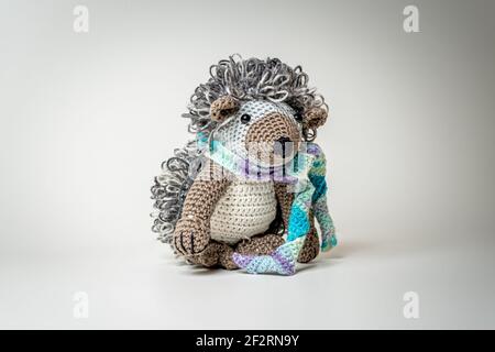 Amigurumi Hedgehog di lana Baviera Foto Stock