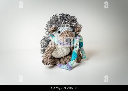 Amigurumi Hedgehog di lana Baviera Foto Stock