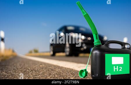 Filtro a carboni attivi con idrogeno H2 Foto Stock