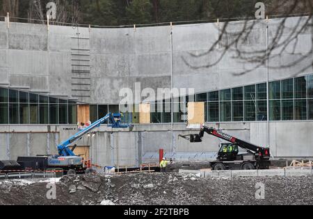 Linköping, SVEZIA - 25 FEBBRAIO 2021: Costruzione della nuova piscina di Linköping. Foto Stock