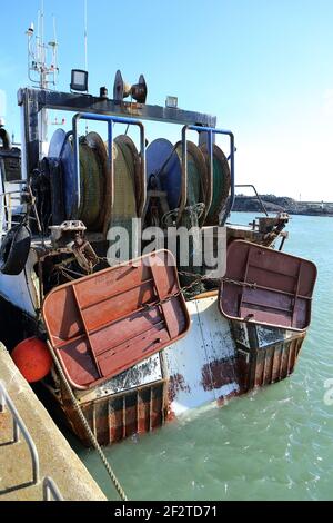 La pesca vanta a Howth a Dublino, Irlanda Foto Stock