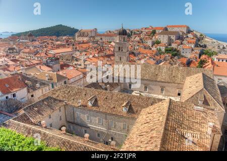 Veduta aerea del monastero francescano di Dubrovnik, Croazia Foto Stock