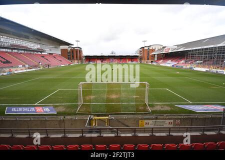 LONDRA, REGNO UNITO. 13 MARZO: Vista generale dello stadio prima della partita Sky Bet League 2 tra Leyton Orient e Scunthorpe riuniti al Matchroom Stadium di Londra sabato 13 marzo 2021. (Credit: Ivan Yordanov | MI News) Credit: MI News & Sport /Alamy Live News Foto Stock