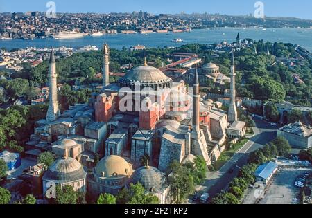 Vista aerea di Hagia Sophia Istanbul Turchia. Foto Stock