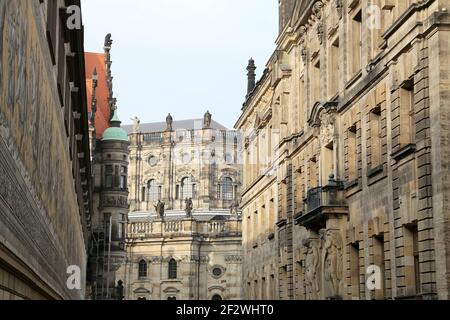 L'edificio nel centro storico di Dresda (punti di riferimento), in Germania Foto Stock