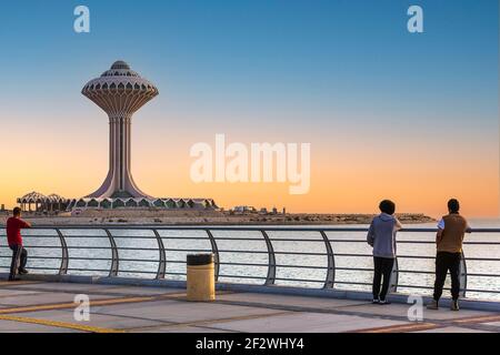 Vista al khobar Corniche al mattino. Città Khobar, Arabia Saudita.12-Marzo-2021. Foto Stock