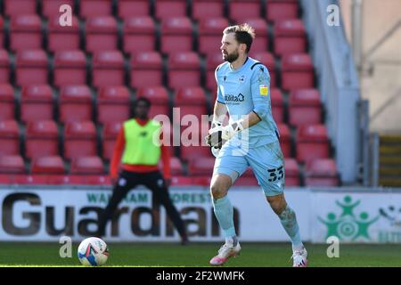 LONDRA, REGNO UNITO. 13 MARZO: Mark Howard of Scunthorpe in azione durante la partita Sky Bet League 2 tra Leyton Orient e Scunthorpe Uniti al Matchroom Stadium di Londra sabato 13 marzo 2021. (Credit: Ivan Yordanov | MI News) Credit: MI News & Sport /Alamy Live News Foto Stock