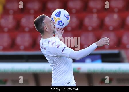 Benevento, Italia. 13 marzo 2021. Durante la Serie UNA partita di calcio tra Benevento Calcio e ACF Fiorentina allo stadio Ciro Vigorito di Benevento (Italia), 13 marzo 2021. Photo Cesare Purini/Insifefoto Credit: Insifefoto srl/Alamy Live News Foto Stock