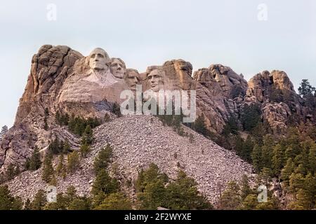 Presidenti sculture al Mount Rushmore National Memorial, South Dakota, USA Foto Stock
