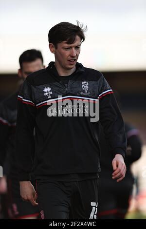 LINCOLN, REGNO UNITO. 13 MARZO: Conor McGrandles di Lincoln City nel warm up prima della partita della Sky Bet League 1 tra Lincoln City e Rochdale allo stadio LNER, Lincoln sabato 13 Marzo 2021. (Credit: James HolyOak | MI News) Credit: MI News & Sport /Alamy Live News Foto Stock