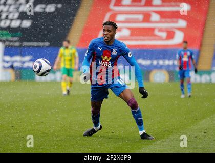 10/13 marzo 2021; Selhurst Park, Londra, Inghilterra; Premier League Football inglese, Crystal Palace contro West Bromwich Albion; Wilfried Zaha del Crystal Palace Foto Stock