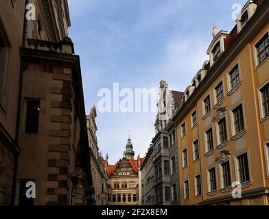 L'edificio nel centro storico di Dresda (punti di riferimento), in Germania Foto Stock