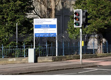 Ingresso del Western General Hospital, Edimburgo, Scozia Foto Stock