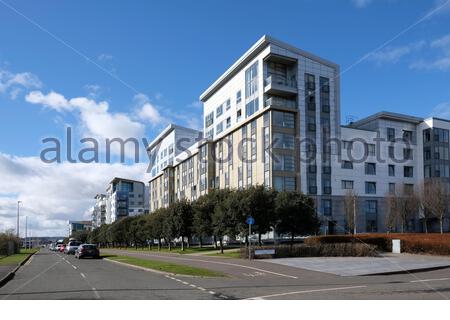 Moderno albergo residenziale sul lungomare di Leith, Edimburgo, Scozia Foto Stock