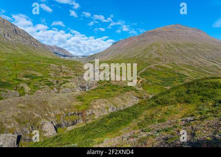 Paesaggio dei fiordi islandesi sud-orientali Foto Stock