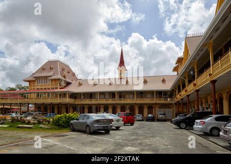 Cortile interno della Corte Suprema di Giustizia, l'alta Corte di Georgetown Guyana, Sud America Foto Stock