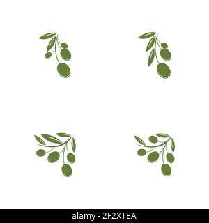 Set di modelli di logo Olive disegno di icone vettoriali Illustrazione Vettoriale