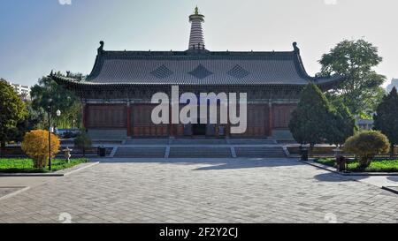 Sala espositiva di Discipline Classiche Buddiste-Sutra-Tempio del Grande Buddha di Dapo si. Zhangye-Gansu-Cina-1259 Foto Stock