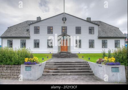 Ufficio del primo Ministro a Reykjavik, Islanda Foto Stock