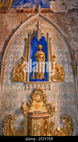 Altare di San Rocco a Eglise Saint-Etienne, chiesa medievale a Mas-Cabardès, comune a Montagne Noire, Languedoc zona, Aude, occitanie regione, Francia Foto Stock