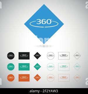 Segno angolo 360 gradi Illustrazione Vettoriale