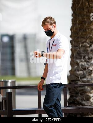 SCHUMACHER Mick (ger), Haas F1 Team VF-21 Ferrari, ritratto durante i test di Formula 1 Pre-stagione 2021 dal 12 al 14 marzo 2021 sul circuito Internazionale del Bahrain, a Sakhir, Bahrain - Foto Florent Gooden/DPPI Foto Stock