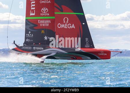 Auckland, Nuova Zelanda. 14 Marzo 2021. La 36a America's Cup presentata da PRADA, Emirates Team New Zealand (NZ), Auckland, Nuova Zelanda. 14 marzo 2021. Credit - Neil Farrin/Alamy Live News Foto Stock