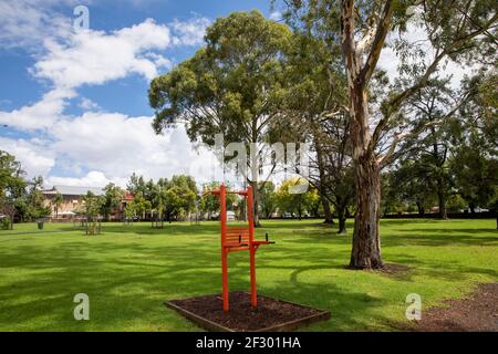 Mudgee centro città, spazio verde a Lawson Park a Mudgee, regione del nuovo Galles del Sud, Australia Foto Stock