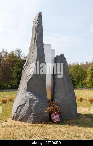 Parigi, Francia - 16 agosto 2018: Memoriale d'urto della Concorde all'aeroporto Charles de Gaulles di Parigi (CDG) in Francia. Foto Stock