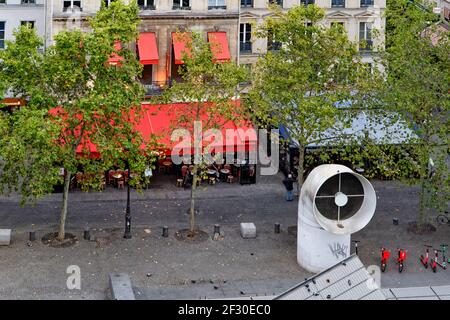 Vista dal tetto del museo di Beaubourg Foto Stock