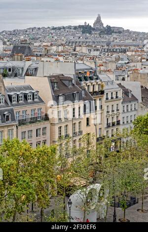 Vista dal tetto del museo di Beaubourg Foto Stock