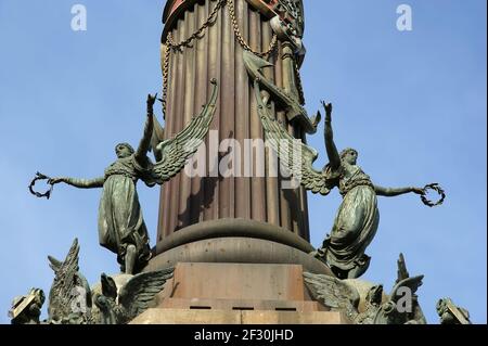 Monumento a Cristoforo Colombo a Barcellona, Spagna Foto Stock