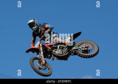 Pista Tazio Nuvolari, Mantova, Italia. 14 Marzo 2021. 766 - Michael Sandner (AUT) KTM durante MX internazionali d'Italia 2021 - MX2 Categoria, motocross - Foto Roberto Tommasini/LM Credit: LiveMedia/Alamy Live News Foto Stock