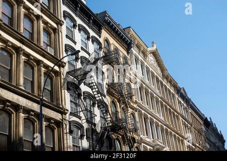 Gli edifici Woods Mercantile di Tribeca sono un punto di riferimento di New York City, Stati Uniti Foto Stock