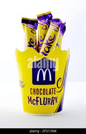 Il flake McFlurry di Cadbury, un McDonald’s. Foto Stock