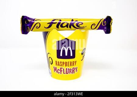 Il flake McFlurry di Cadbury, un McDonald’s. Foto Stock