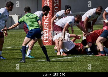 Madrid, Spagna. 14 Marzo 2021. Campionato europeo di rugby 2021 - Spagna vs Georgia. Il Campionato europeo di rugby 2021 fa parte del processo di qualificazione per la Coppa del mondo di rugby 2023 in Francia. Stadio nazionale Complutense, Madrid, Spagna. Credit: EnriquePSans/Alamy Live News Foto Stock