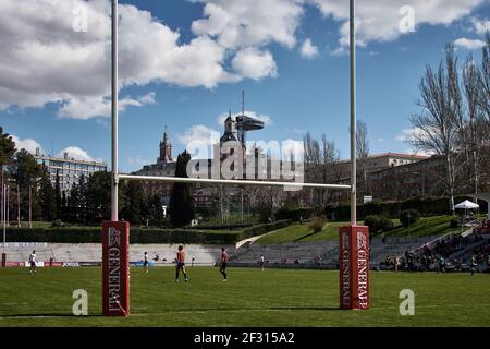 Madrid, Spagna. 14 Marzo 2021. Campionato europeo di rugby 2021 - Spagna vs Georgia. Il Campionato europeo di rugby 2021 fa parte del processo di qualificazione per la Coppa del mondo di rugby 2023 in Francia. Stadio nazionale Complutense, Madrid, Spagna. Credit: EnriquePSans/Alamy Live News Foto Stock