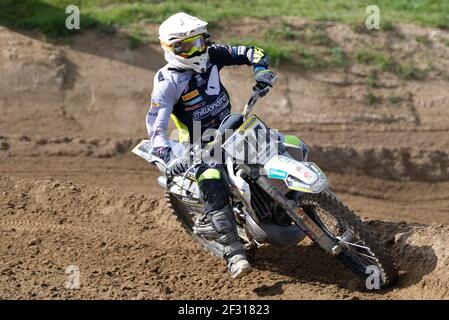 Pista Tazio Nuvolari, Mantova, Italia. 14 Marzo 2021. 215 - Daniele Salone (ITA) Husqvarna1 durante MX internazionali d'Italia 2021 - MX1 Categoria, motocross - Foto Roberto Tommasini/LM Credit: LiveMedia/Alamy Live News Foto Stock