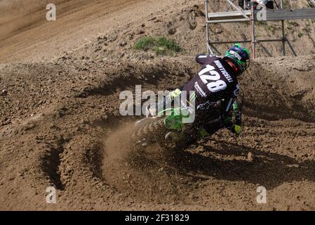 Pista Tazio Nuvolari, Mantova, Italia. 14 Marzo 2021. 128 - Ivo Monticelli (ITA) Kawasaki durante MX internazionali d'Italia 2021 - MX1 Categoria, motocross - Foto Roberto Tommasini/LM Credit: LiveMedia/Alamy Live News Foto Stock